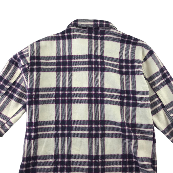 Zara 6 years white and purple checked buttoned oversized cotton shirt