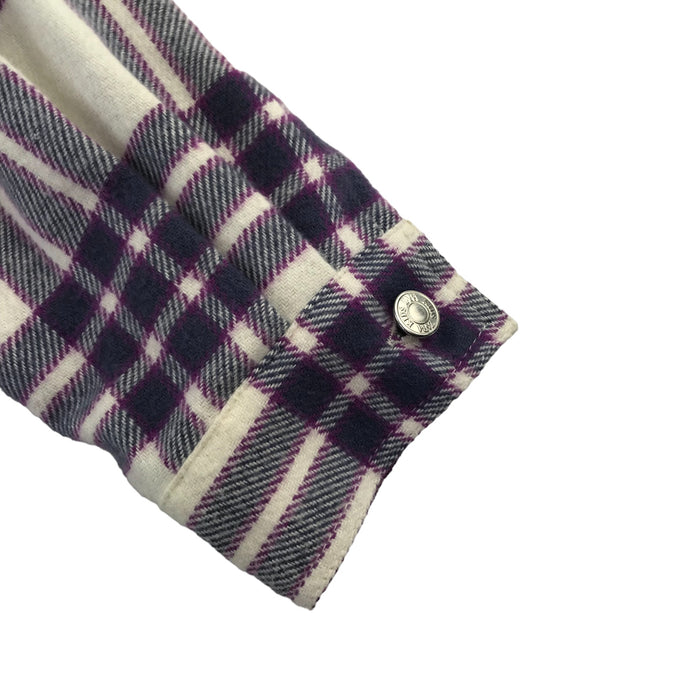 Zara 6 years white and purple checked buttoned oversized cotton shirt