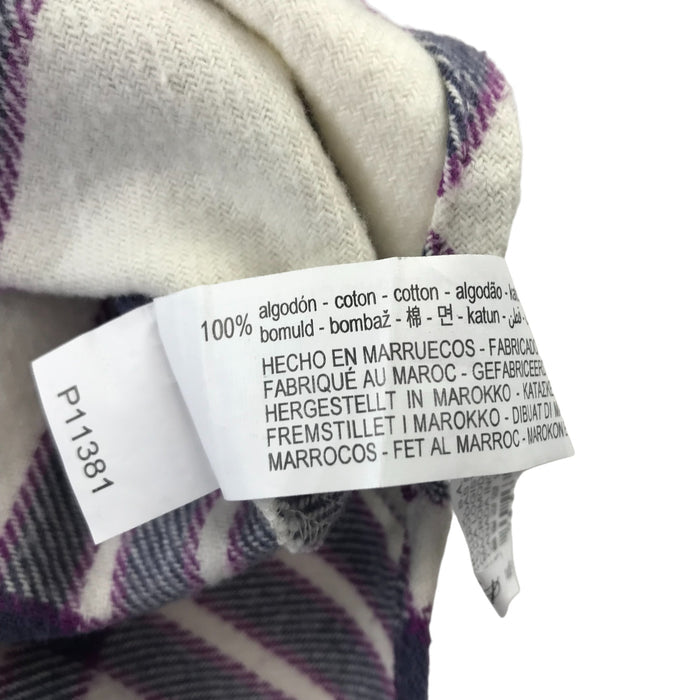 Zara 6 years white and purple checked buttoned oversized cotton shirt
