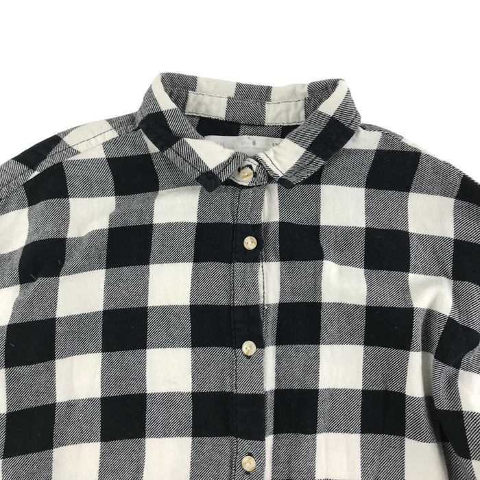 Zara 9 years black and white checked buttoned cotton shirt
