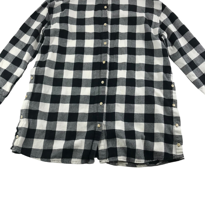 Zara 9 years black and white checked buttoned cotton shirt