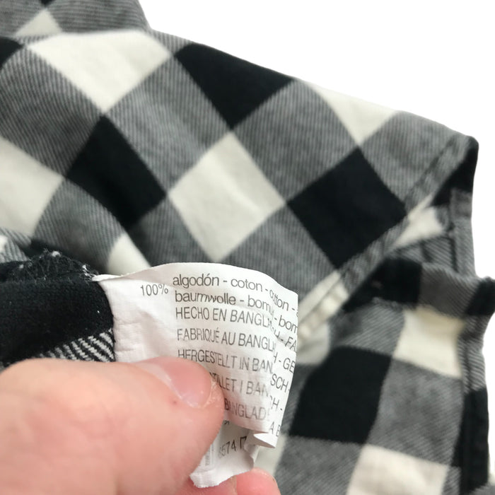 Zara 9 years black and white checked buttoned cotton shirt