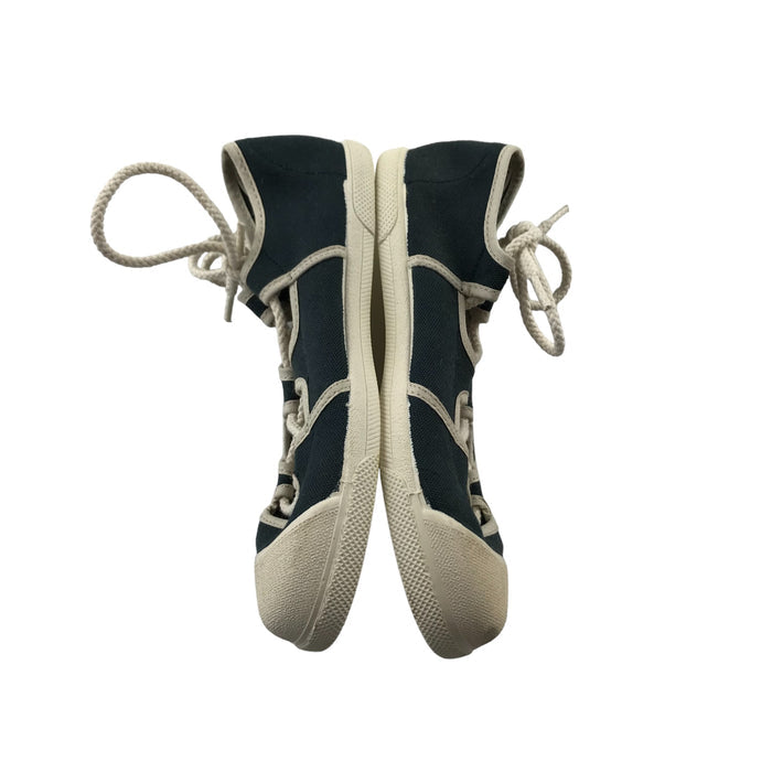 Zara Flats Shoe Size 13 Junior Navy Ballerina Style with White Toe Cap