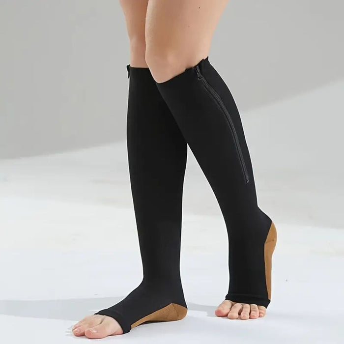 Zippered Calf Compression Stocking Socks for Women