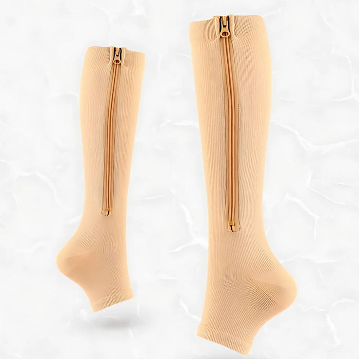 Zippered Calf Compression Stocking Socks for Women