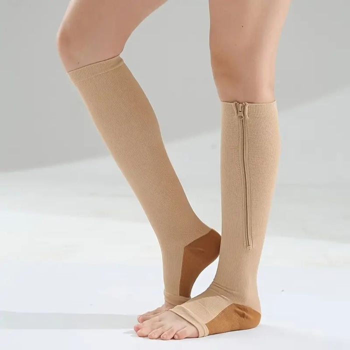 Zippered Calf Compression Stocking Socks for Women